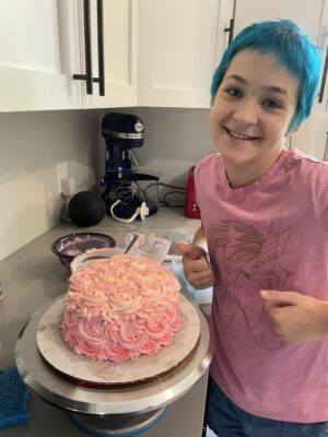 Eden and her cake
